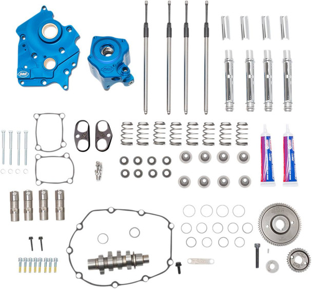 S&S Cycle - 310-1083A - Cam Chest Kit with Plate - Gear Drive - Oil Cooled - 550 Cam - Chrome Pushrods - M8