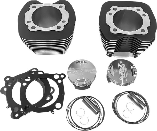 Revolution Performance, Llc - RP201-119W - Cylinder Kit - 107" - Big Bore - Black with Highlighted Fins - Twin Cam