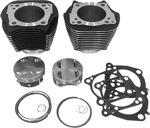 Revolution Performance, Llc - RP201-606W - Cylinder Kit - 128" - Big Bore - Black with Highlighted Fins - 114"/117" M8