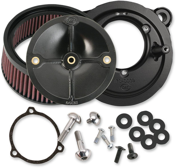 S&S Cycle - 170-0164 - Super Stock™ Stealth Air Cleaner Kit - Black
