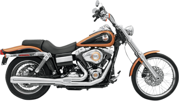 Bassani - Road Rage 2-into-1 Exhaust Systems Chrome, Long - Fits '06-'16 FXD/FXDWG With Forward or Mid Controls