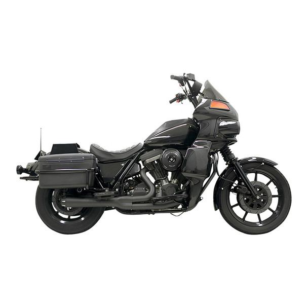 Bassani Exhaust - Road Rage 2-into-1 Exhaust Systems Black, Short W/ Floorboards - Fits '84-'94, '99-'00 FXR