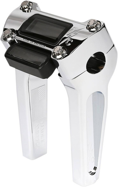 Thrashin Supply Co. - TSC-6025-3 - Handlebar Risers - Straight - 6" - Gauge Cutout - Chrome