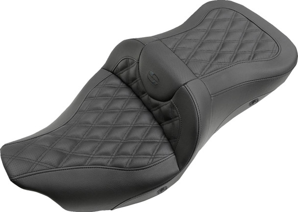 Saddlemen - 808-07B-184HCT - Extended Reach Roadsofa™ Seat - Lattice Stitched - without Backrest - Heated - FL '08-'24