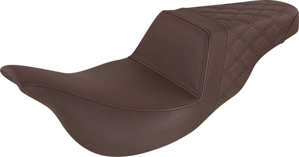 Saddlemen - 808-07B-173BR - Step-Up Seat - Rear Lattice Stitch - Brown - FL '08-'24