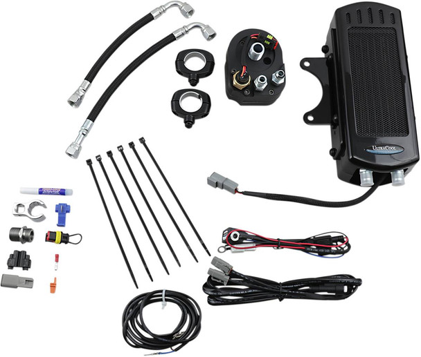 Ultracool - SMS-1G - Oil Cooler Kit - Side Mount - Gloss Black - Softail
