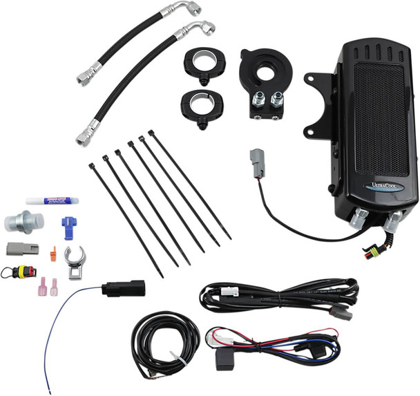 Ultracool - SMT8-1G - Frame Mount Oil Cooler Kit - Gloss Black - M8 Touring/Trike