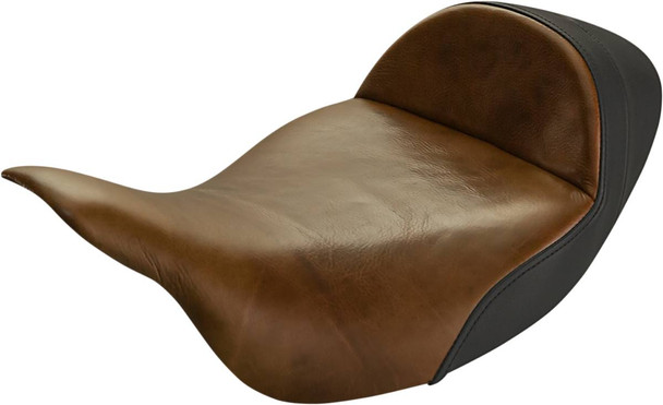 Saddlemen - 808-07B-0041EXT - Lariat Solo Seat - Extended Reach - Distressed Brown - FL '08-'24