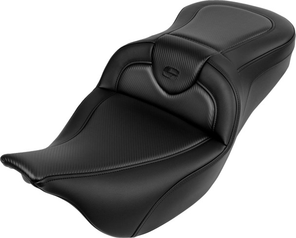 Saddlemen - 808-07B-18500 - Roadsofa™ Seat - without Backrest - Carbon Fiber - Black Stitch - 'FL '08-'19