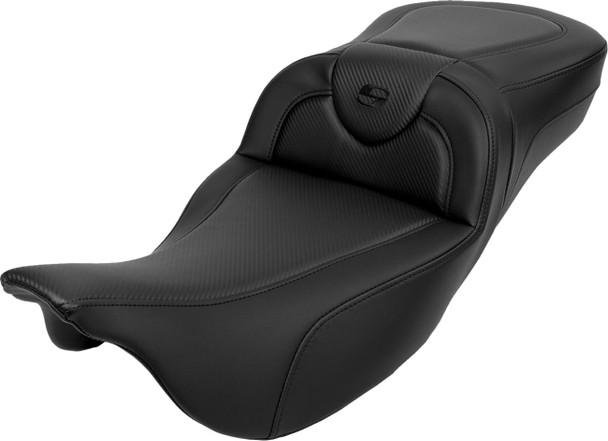 Saddlemen - 808-07B-186B0 - Roadsofa™ Extended Reach Seat - Carbon Fiber - Black Stitch - Backrest - FL '08-'24 Saddlemen - 808-07B-186B0 - Roadsofa™ Extended Reach Seat - Carbon Fiber - Black Stitch - Backrest - FL '08-'24
