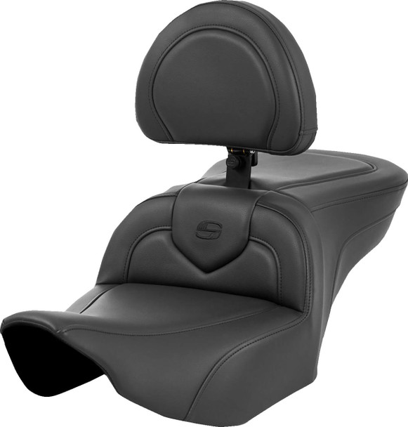 Saddlemen - 823-07-187BR - Roadsofa™ Seat - with Backrest - Black Stitching - FL '23-'24