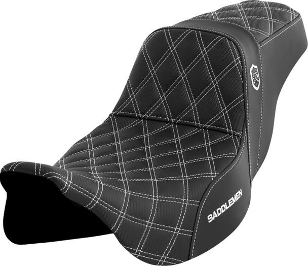 Saddlemen - SC80807WHI - Pro Series SDC Performance Seat - w/o Backrest - White Stitch - FLH/FLT '08-'23