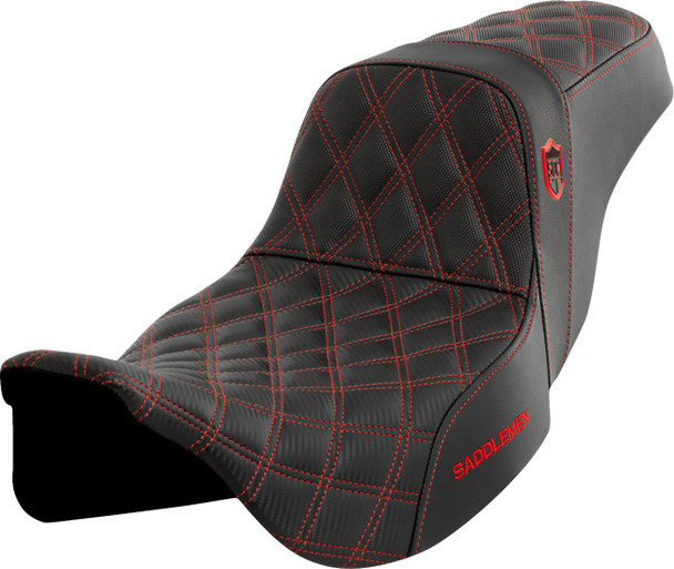 Saddlemen - SC80807RED - Pro Series SDC Performance Seat - w/o Backrest - Red Stitch - FLH/FLT '08-'23