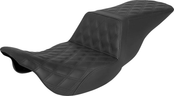 Saddlemen - 808-07B-195 - Tour Step-Up Seat - Full Lattice Stitch - Black - FL '08-'24
