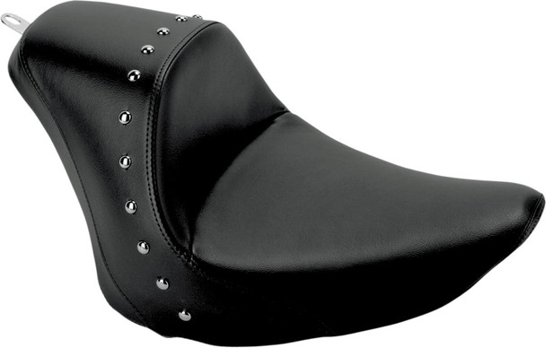 Saddlemen - 806-12-0011 - Heels Down Solo Seat - Without Backrest - Studded - Black - FXST