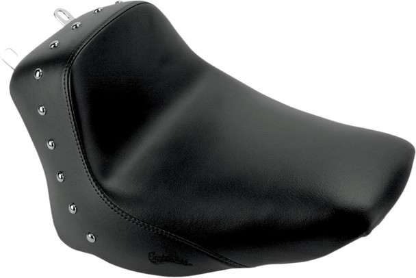 Saddlemen - 806-15-0011 - Heels Down Solo Seat - Without Backrest - Studded - Black - FLSTC