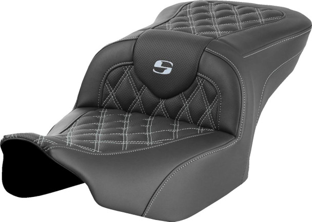 Saddlemen - 823-07-18205 - RoadSofa™ Seat - without Backrest - Lattice Stitch - Silver Stitch - FLTR/FLHX '23-'24
