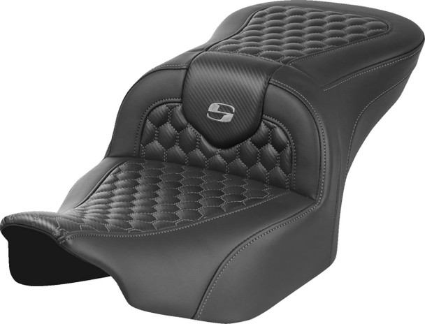 Saddlemen - 823-07-18902 - Roadsofa™ Seat - without Backrest - Honeycomb - Gray Stitch - FLTR/FLHX '23-'24