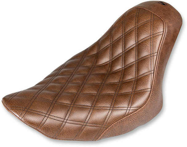 Saddlemen - 806-12-002BLS - Renegade Solo Seat - Lattice Stitched - Brown - FL/FX '06-'17