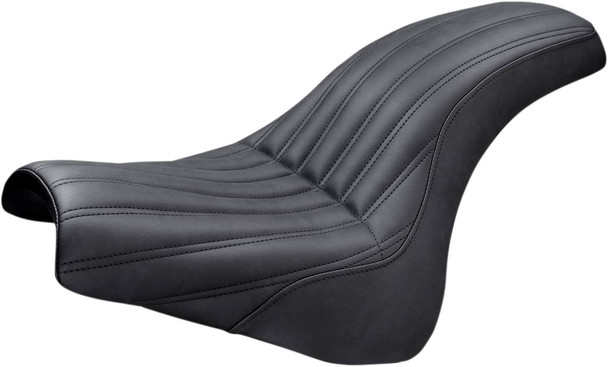 Saddlemen - 818-28-047K - Knuckle 2-Up Seat - Ribbed - Black