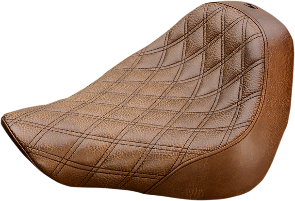 Saddlemen - 818-27-002BLS - Renegade Solo Seat - Lattice Stitched - Brown - FL/FX '18-'24