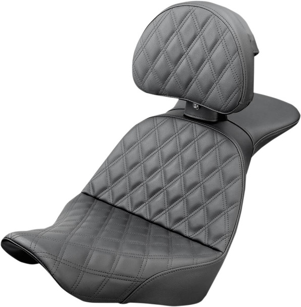 Saddlemen - 818-29-030LS - Explorer Seat - Lattice Stitched - Backrest - FX/FL '18-'24