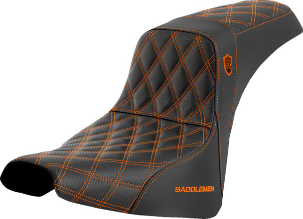 Saddlemen - SC81830ORA - Pro Series SDC Performance Seat - w/o Backrest - Orange Stitch - FXBB/FXST '18-'23