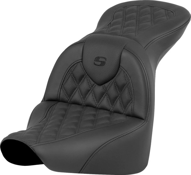 Saddlemen - 818-27-182 - RoadSofa™ Seat - Lattice Stitch - without Driver Backrest - FLFB/FXBR '18-'24