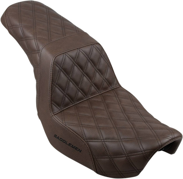 Saddlemen - 806-04-175BR - Step-Up Seat - Full Lattice Stitch - Brown - Dyna