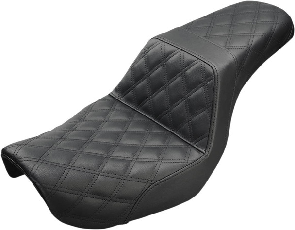 Saddlemen - 804-04-175 - Step-Up Seat - Full Lattice Stitch - Black - Dyna