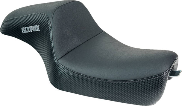 Slyfox - 4684B-slyfox - Drifter Seat - Gray Logo - Black Vinyl w/ Slipstop - Carbon Fiber - XL '04-'22