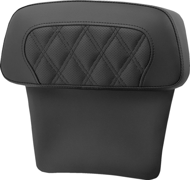 Saddlemen - 814-07-CPACK-LS - Chopped Tour Pak Backrest Pad - RoadSofa™ - Perforated Black w/ Lattice Stitch - FLT/FLH '14-'23