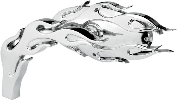 Arlen Ness - 13-070 - Mirror - Micro - Flamed - Side View - Oval - Chrome - Left