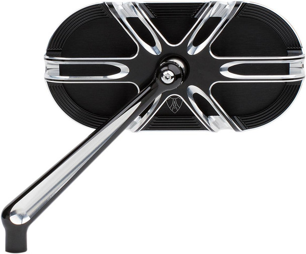 Arlen Ness - 13-164 - Mirror - Side View - Caged Series/Deep Cut - Black - Left
