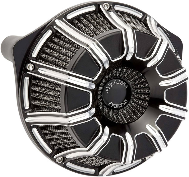 Arlen Ness - Black Inverted Series Air Cleaner Kit fits '17-'25 Harley M8 Touring (Except '23 FLHXSE/​FLTRXSE), '17-'25 H-D FL Trike, '18-'24 Softail Models