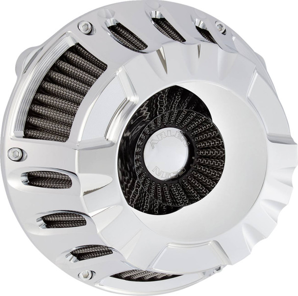 Arlen Ness - 600-228 - Inverted Series Air Cleaner Kit - Deep Cut - Chrome