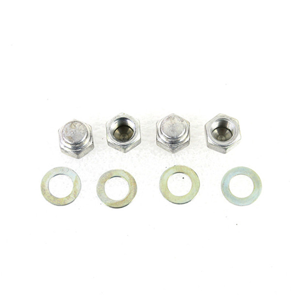 Colony - 8401-8 Rocker Shaft Cadmium End Cap Type Nuts with Washers fits '79-'83 FLT, '71-'84 FX, '82-'83 FXR Models