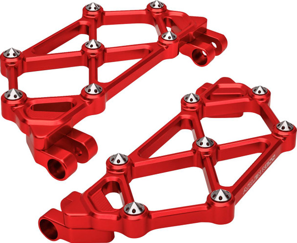 Arlen Ness - 410-049 - Mini Diamond Floorboards - Driver - Red - FLT