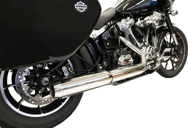 Bassani Xhaust - 1S38FP - 4" Slip-On Muffler with 2-1/2" x 10" Baffle Core - Chrome - 49-State