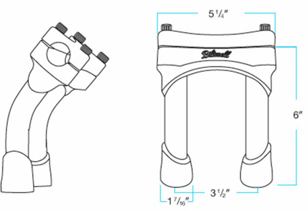 Biltwell - 6404-105-06 - Murdock Handlebar Risers - Pullback - 6" - Chrome