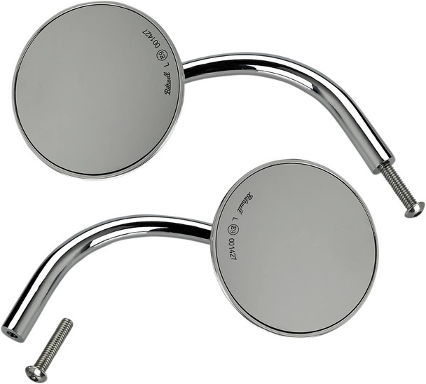 Biltwell - 6503-400-532 - Mirrors - Utility - Side View - Round - Perch - Chrome - Pair