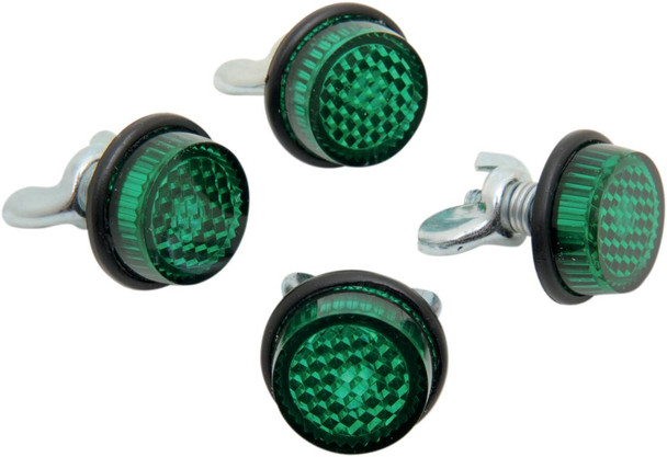 Chris Products - CH4G - License Plate Reflectors - 4ct - Green