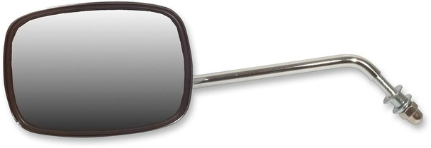 Emgo - 20-21714 - Mirror - Side View - Plain Face/Rectangle - Short Stem - Left - Bolt-On - Each