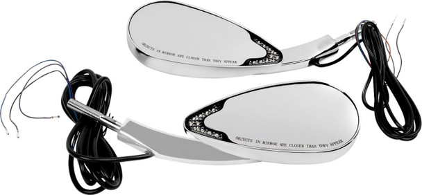 Custom Dynamics - CD-MIR-PLUG-C - Mirrors - Side View - with LED Turn Signal - Chrome - Pair