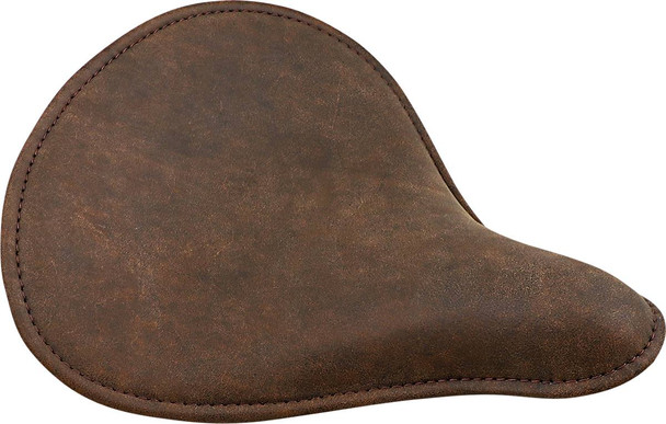 Drag Specialties Seats - Spring Solo Seat - Large - Low-Profile - Brown w/ Perimeter Stitch