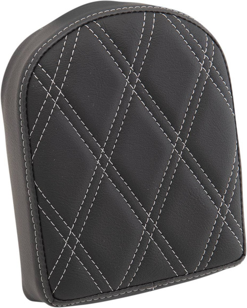 Drag Specialties Seats - Sissy Bar Pad - Double Diamond - Silver - 7"