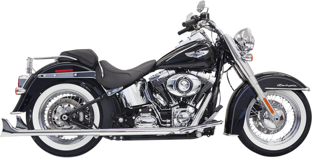 Bassani - True Duals w/ Fishtail Mufflers w/ 1 7/8" Muffler - fits '07-'16 Softail Models (no baffle)