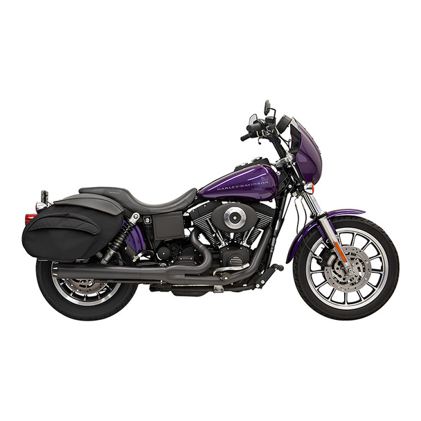 Bassani Exhaust - Road Rage 2-into-1 Exhaust Systems Black, Long fits '91-'05 FXD/FXDWG With Forward or Mid Controls