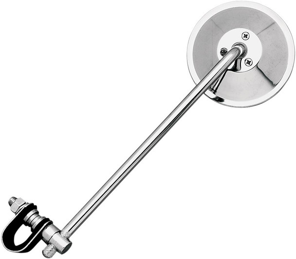 Emgo - 20-06810 - Mirror - Side View - Round - 10" Stem - Chrome - Each - Universal