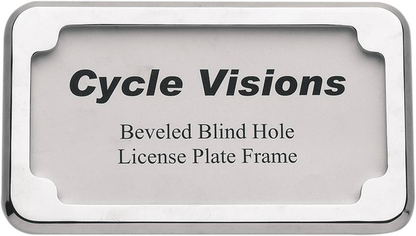 Cycle Visions - CV-4615 - Beveled License Plate Frame - Chrome